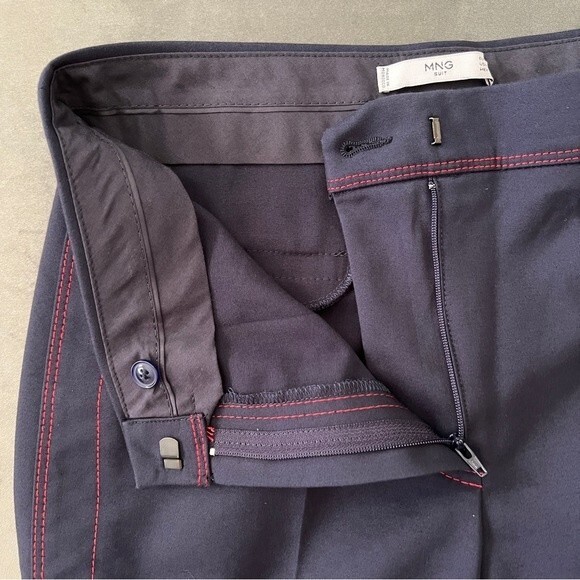 Mango Navy Suit Pants with Red Stitching - Picture 8 of 12